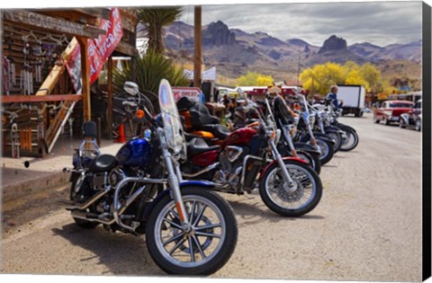 Framed Rt 66 Fun Run Oatman Motorcycles Print