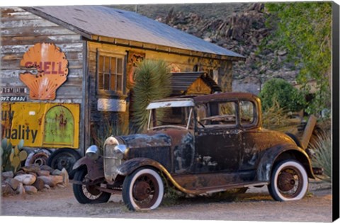 Framed Rt 66 near Peach Springs Print