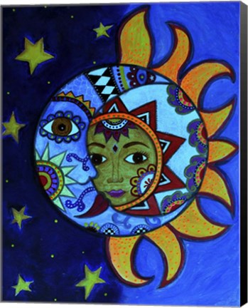 Framed La Luna El Sol Estrellado Print