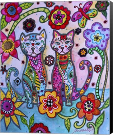 Framed Talavera Cats Print