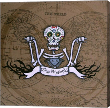 Framed Dia De Los Muertos Ape Hanger Print