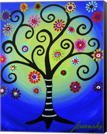 Framed Fullmoon Tree Of Life Print