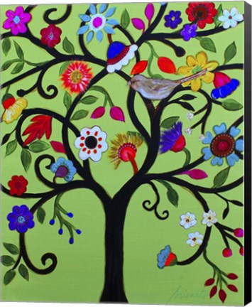 Framed Special Tree Of Life Whimsical Print