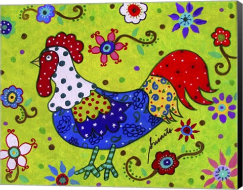 Framed Whimsical Rooster Print