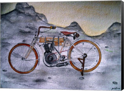 Framed Harley Davidson Bike 1907 Print