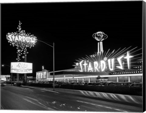Framed 1960s Night Scene Of The Stardust Casino Las Vegas Print