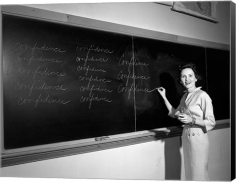 Framed 1950s Teacher In Front Of Classroom Print