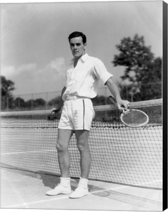 Framed 1930s Man Wearing Tennis Whites Print