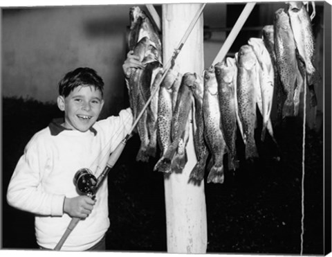 Framed 1950s Smiling Boy Print