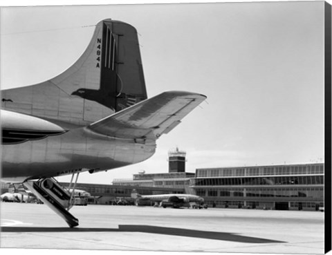 Framed 1950s Tail Of Commercial Airplane Print