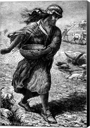 Framed Drawing Of Ancient Middle Eastern Farmer Print