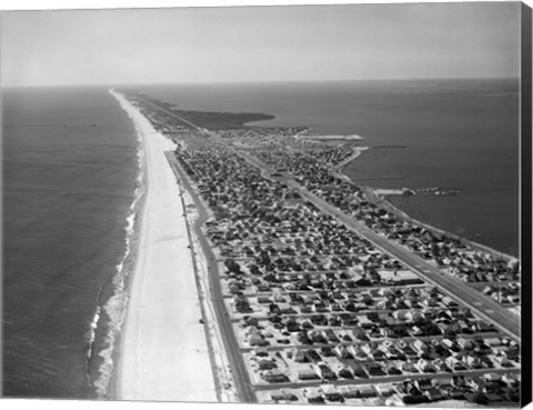 Framed 1970s 1980s Aerial Of Jersey Shore Print