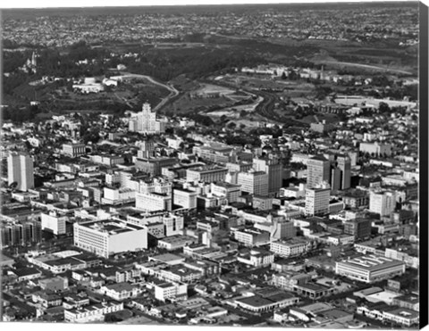 Framed 1950s Aerial View Showing El Cortez Hotel Print