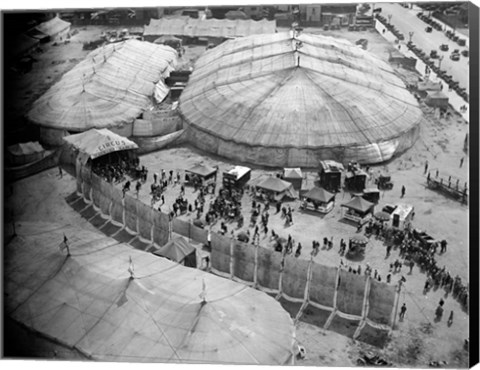 Framed 1930s Aerial View Of Circus Tents Print