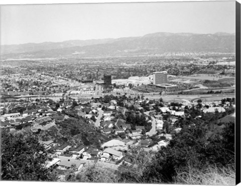 Framed 1940s View Overlooking Universal City Ca Usa Print