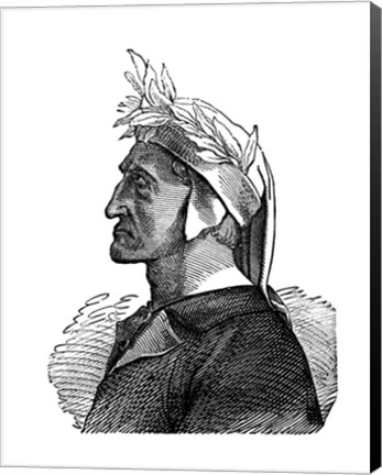 Framed 1300S Dante Alighieri Italian Poet Print