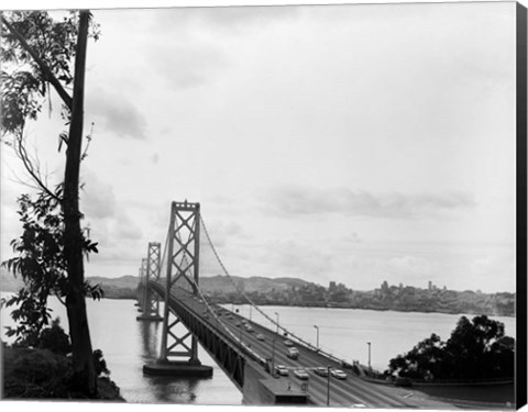 Framed 1950s Oakland Bay Bridge San Francisco California Print