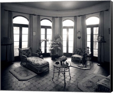 Framed 1920s Interior Upscale Solarium French Doors Windows Print