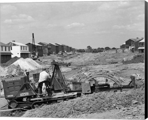 Framed 1950s Construction Mechanical Plumbing Drain Print