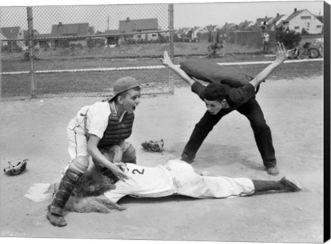 Framed 1950s Little League Umpire Print