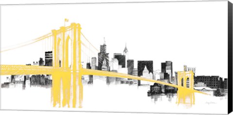 Framed Skyline Crossing Yellow Print