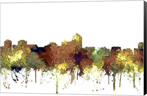 Framed Albuquerque New Mexico Skyline - Safari Buff Print