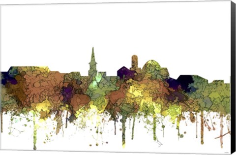 Framed Alexandria Virginia Skyline - Safari Buff Print