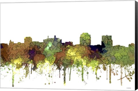 Framed Colorado Springs Colorado Skyline - Safari Buff Print