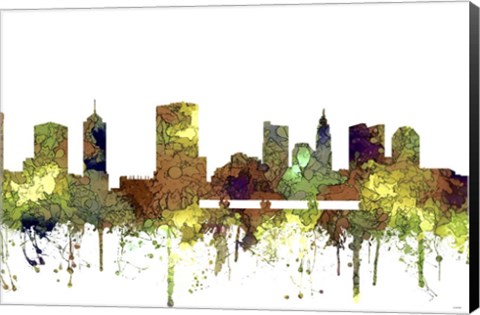 Framed Columbus Ohio Skyline - Safari Buff Print