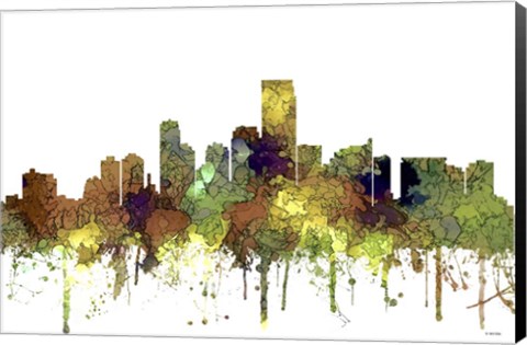 Framed Jersey City New Jersey Skyline - Safari Buff Print