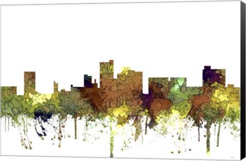 Framed Lubbock Texas Skyline - Safari Buff Print