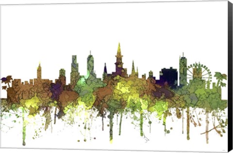 Framed New Orleans Louisiana Skyline - Safari Buff Print