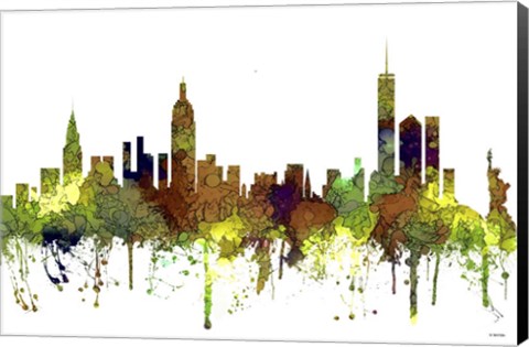 Framed New York NY - Safari Buff Print