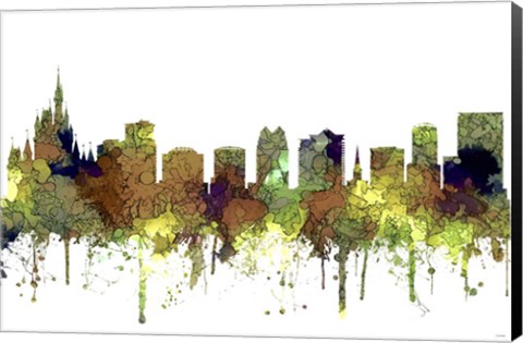Framed Orlando Florida Skyline - Safari Buff Print