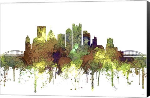 Framed Pittsburgh Pennsylvania 2 - Safari Buff Print