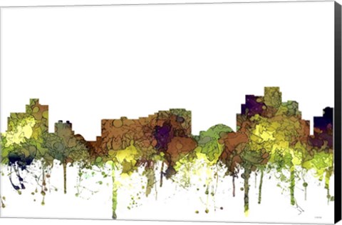 Framed Reno Nevada Skyline - Safari Buff Print