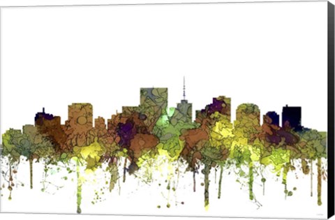 Framed Richmond Virginia Skyline - Safari Buff Print