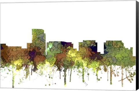 Framed Rosslyn Virginia Skyline - Safari Buff Print