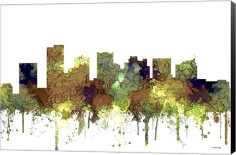 Framed Scottsdale Arizona Skyline - Safari Buff Print