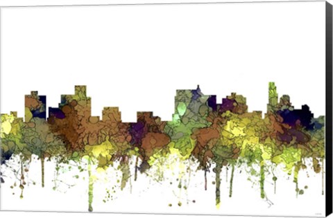 Framed Springfield Illinois Skyline - Safari Buff Print