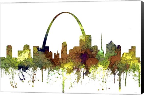 Framed St Louis Missouri Skyline - Safari Buff Print