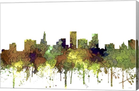 Framed St Paul Minnesota Skyline - Safari Buff Print