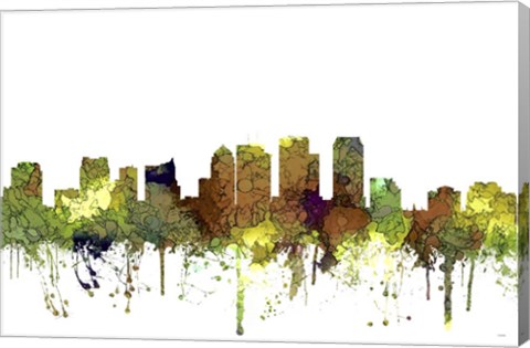 Framed Tampa Florida Skyline - Safaro Buff Print
