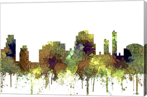 Framed Tempe Arizona Skyline - Safaro Buff Print