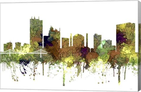 Framed Toledo Skyline - Safaro Buff Print