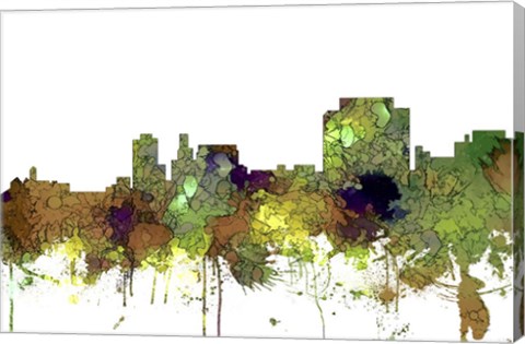 Framed Trenton New Jersey Skyline - Safari Buff Print