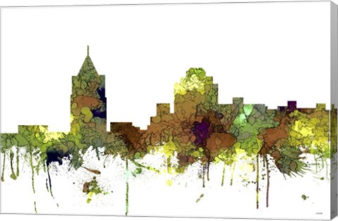 Framed Virginia Beach Virginia Skyline - Safari Buff Print