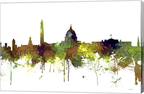 Framed Washington DC Skyline - Safari Buff Print