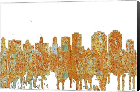 Framed Halifax NSSkyline - Rust Print