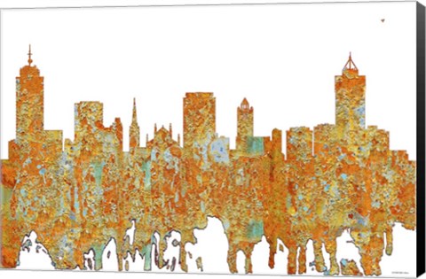 Framed Hamilton OntSkyline - Rust Print